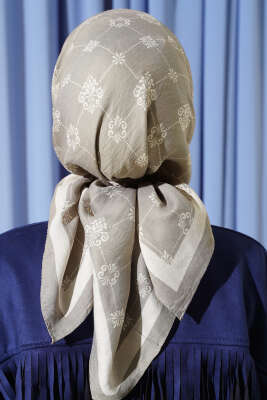 Motifli Modal Eşarp Taş - Başörtüsü