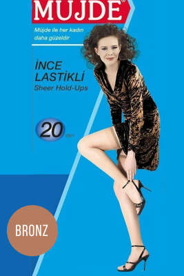 Müjde 20 Den İnce Lastikli Külotlu Çorap 38 Bronz - Külotlu Çorap