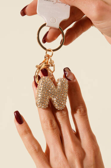 N Harfli Taşlı Anahtarlık - Günün Seçilenleri