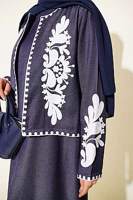 Nakış Detaylı Ceketli Jile İkili Takım Lacivert - İkili Takım