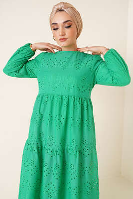 Nakışlı Kloş Elbise Benetton - Thumbnail