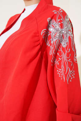 Nakışlı Pullu Kimono Alizarin - Dış Giyim&Mont