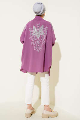Nakışlı Pullu Kimono Lila - Yılın Fırsatı 