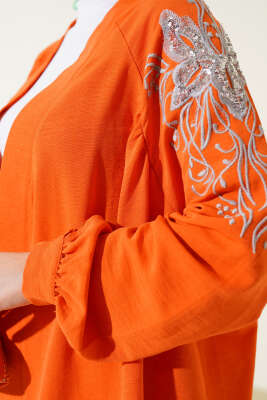 Nakışlı Pullu Kimono Oranj - Dış Giyim&Mont