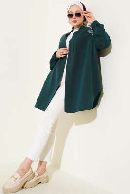 Nakışlı Pullu Kimono Zümrüt - Yılın Fırsatı 