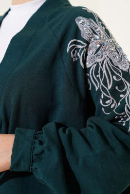 Nakışlı Pullu Kimono Zümrüt - Yılın Fırsatı 