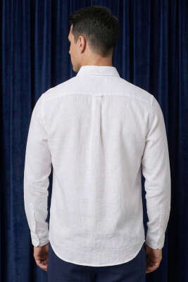 Nakışlı Tensel Erkek Gömlek Beyaz - Erkek Gömlek