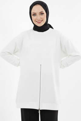 Nakışlı Ve Taşlı Sweatshirt Siyah 