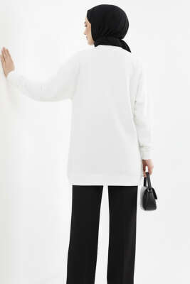 Nakışlı Ve Taşlı Sweatshirt Siyah - Tunik