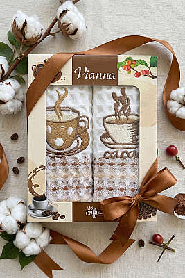 Nakışlı Waffle Mutfak Havlusu 2’li Set Asorti 5 - HAVLU TAKIMLARI