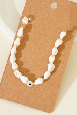 Nazar Boncuklu Halhal Beyaz - Halhal