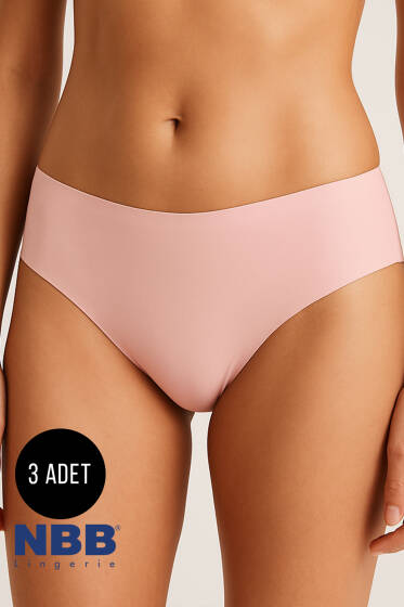 NBB 3'lü Lazer Kesim Basic Külot Siyah Vizon Ten - NBB