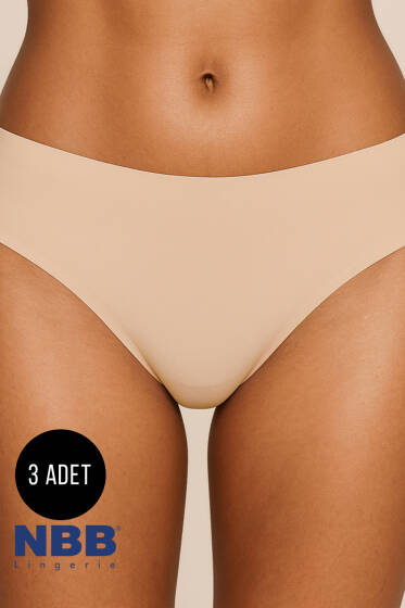 NBB 3'lü Lazer Kesim Basic Külot Ten - NBB