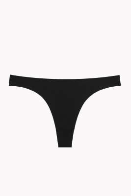 NBB 3'lü Lazer Kesim Tanga Siyah - String Külot