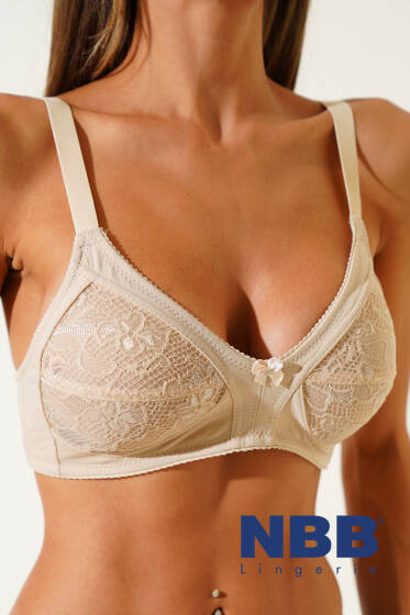 NBB Dantelli Elastan Mikrofiber Sütyen Ten - NBB