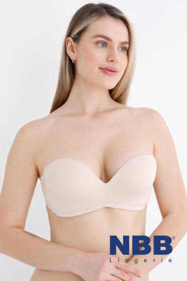 NBB Straplez Destekli Balensiz Sütyen Ten - Destekli / Push Up Sütyen