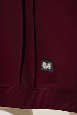 Nervür Dikişli Basic Uzun Tunik Bordo - Tunik