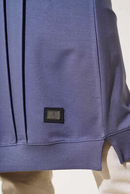 Nervür Dikişli Basic Uzun Tunik Gri - Tunik