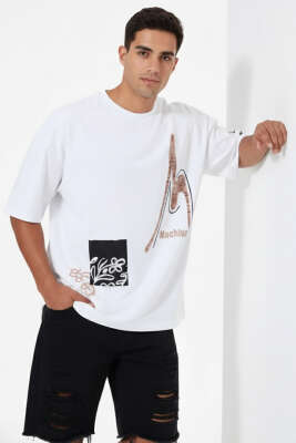 Never Baskılı Erkek T-shirt Beyaz - MACINIST