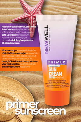 New Well Makyaj Bazı Güneş Kremi 50 SPF+ Aydınlatıcı Etkili Primer Sunscreen - Güneş Kremi
