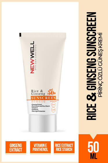 New Well Rice & Ginseng Sunscreen Spf50+ Pirinç Özlü Güneş Kremi 50 ML - Güneş Kremi