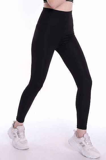 Normal Bel Dalgıç Tayt Siyah - Spor Tayt