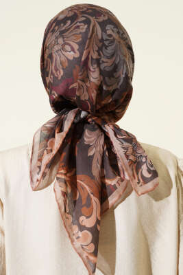 Nostaljik Motifli Eşarp Camel - Başörtüsü