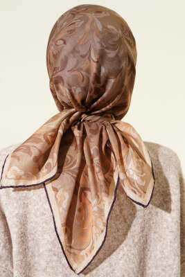 Nostaljik Motifli Eşarp Kum Bej - Başörtüsü