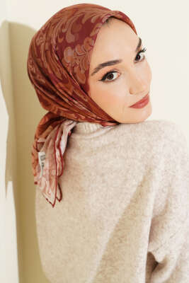 Nostaljik Motifli Eşarp Taba - Başörtüsü