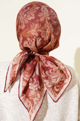 Nostaljik Motifli Eşarp Taba - Başörtüsü