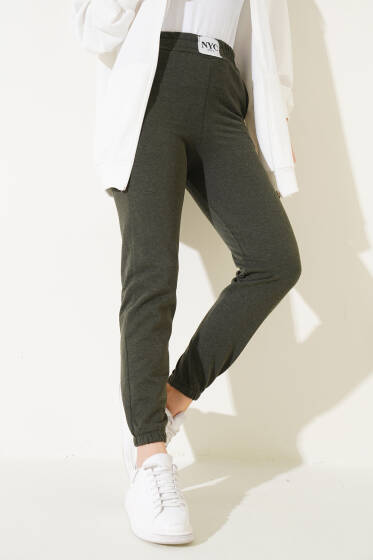 NYC Armalı Paça Lastikli Jogger Pantolon Haki - Pantolon