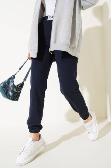NYC Armalı Paça Lastikli Jogger Pantolon Lacivert - Pantolon