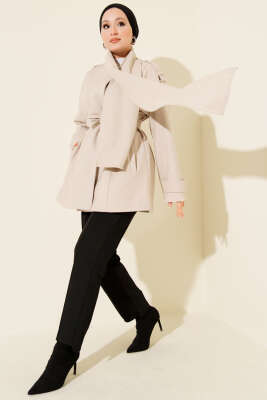 Omuz Apoletli Atkılı Kaşe Kaban Taş - BERAT TEKSTİL