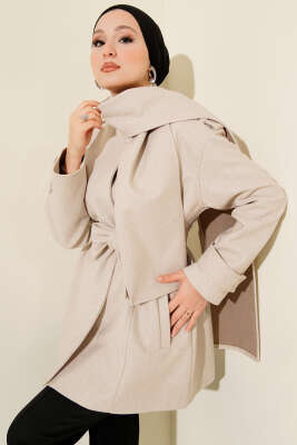 Omuz Apoletli Atkılı Kaşe Kaban Taş - Kaban