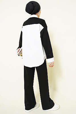 Omuz Atkı Detaylı Loyşa İkili Takım Siyah - İkili Takım