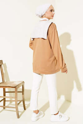 Omuz Atkı Görünümlü Tunik Latte - 300-500 TL Ürünler