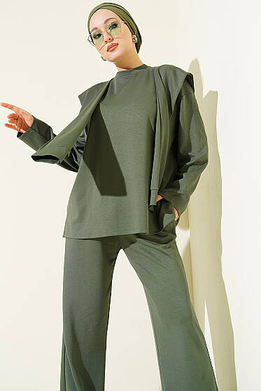 Omuz Atkılı Loyşa İkili Takım Haki - İkili Takım