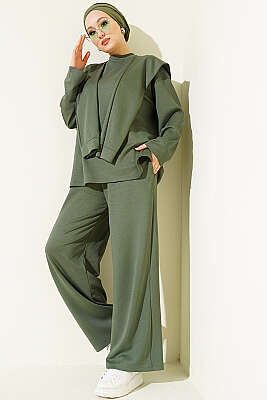 Omuz Atkılı Loyşa İkili Takım Haki - İkili Takım