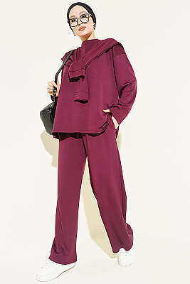 Omuz Atkılı Loyşa İkili Takım Mürdüm - İkili Takım