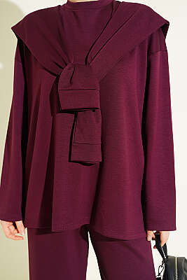 Omuz Atkılı Loyşa İkili Takım Mürdüm - İkili Takım