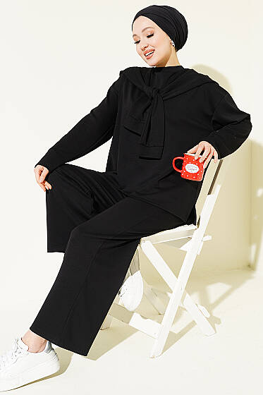 Omuz Atkılı Loyşa İkili Takım Siyah - İkili Takım