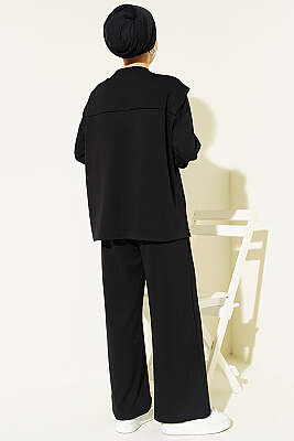 Omuz Atkılı Loyşa İkili Takım Siyah - İkili Takım