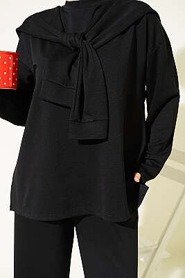 Omuz Atkılı Loyşa İkili Takım Siyah - İkili Takım