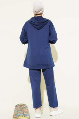 Omuz Boncuk Süslemeli İkili Takım Lacivert - İkili Takım