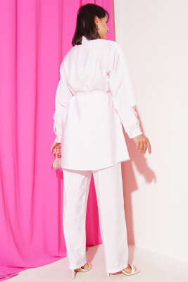 Omuz Fırfır Pelerinli İkili Takım Pembe - 700-1000 TL Ürünler