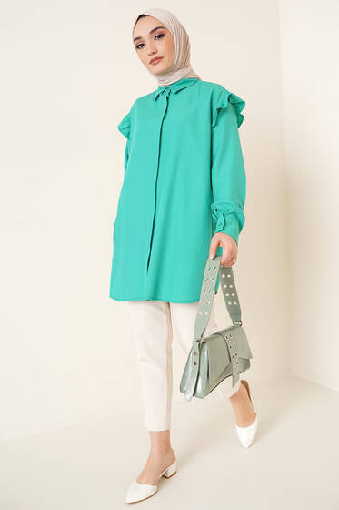 Omuz Fırfırlı Gömlek Benetton - Gömlek