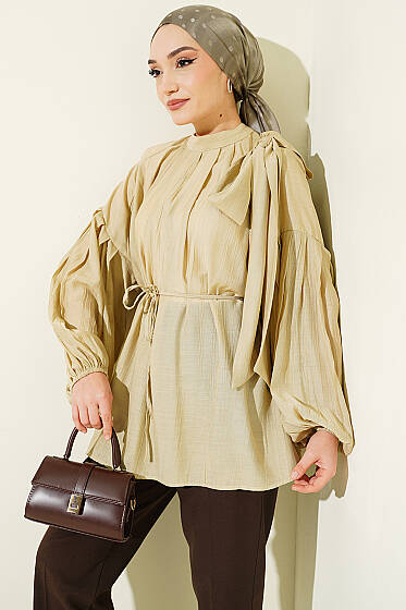 Omuz Fiyonklu Salaş Tunik Lime - 500-700 TL Ürünler