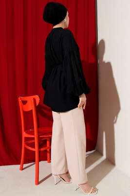 Omuz Fiyonklu Salaş Tunik Siyah - 500-700 TL Ürünler
