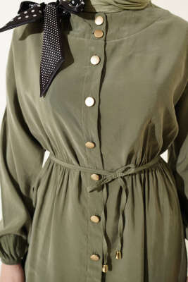 Omuz Fularlı Bel Lastikli Modal İkili Takım Çağla Yeşili - İkili Takım