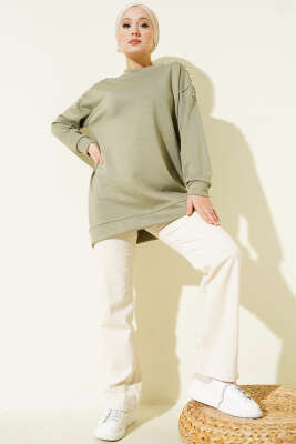 Omuz İncili Loyşa Tunik Çağla Yeşili - Tunik